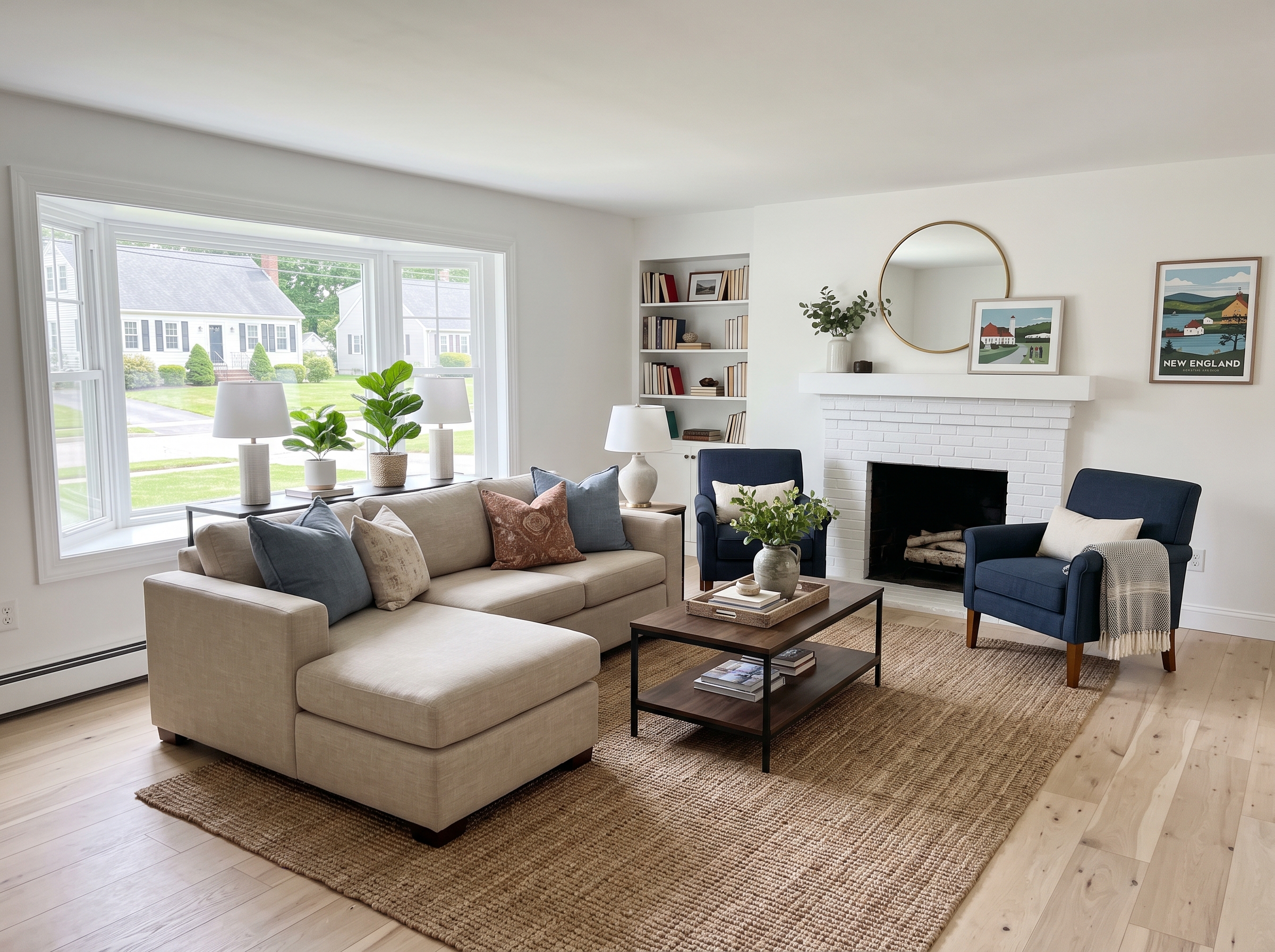Staged Living Room in Attleboro, MA