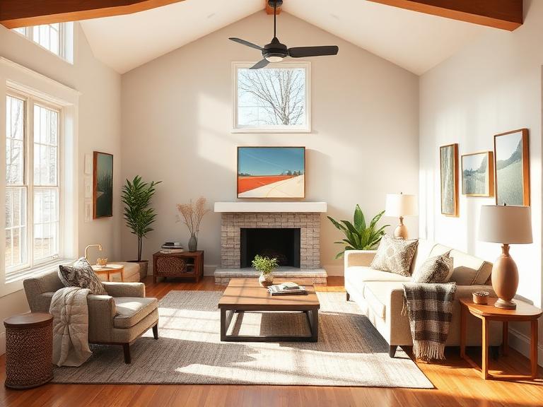 Staged Living Room in Berkley, MA