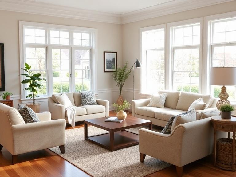 Staged Living Room in Braintree, MA