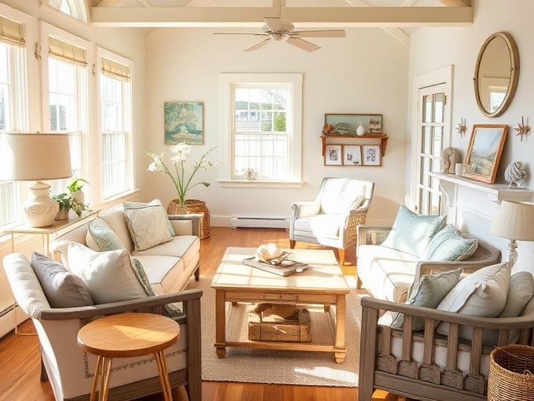 Staged Living Room in Brewster, MA