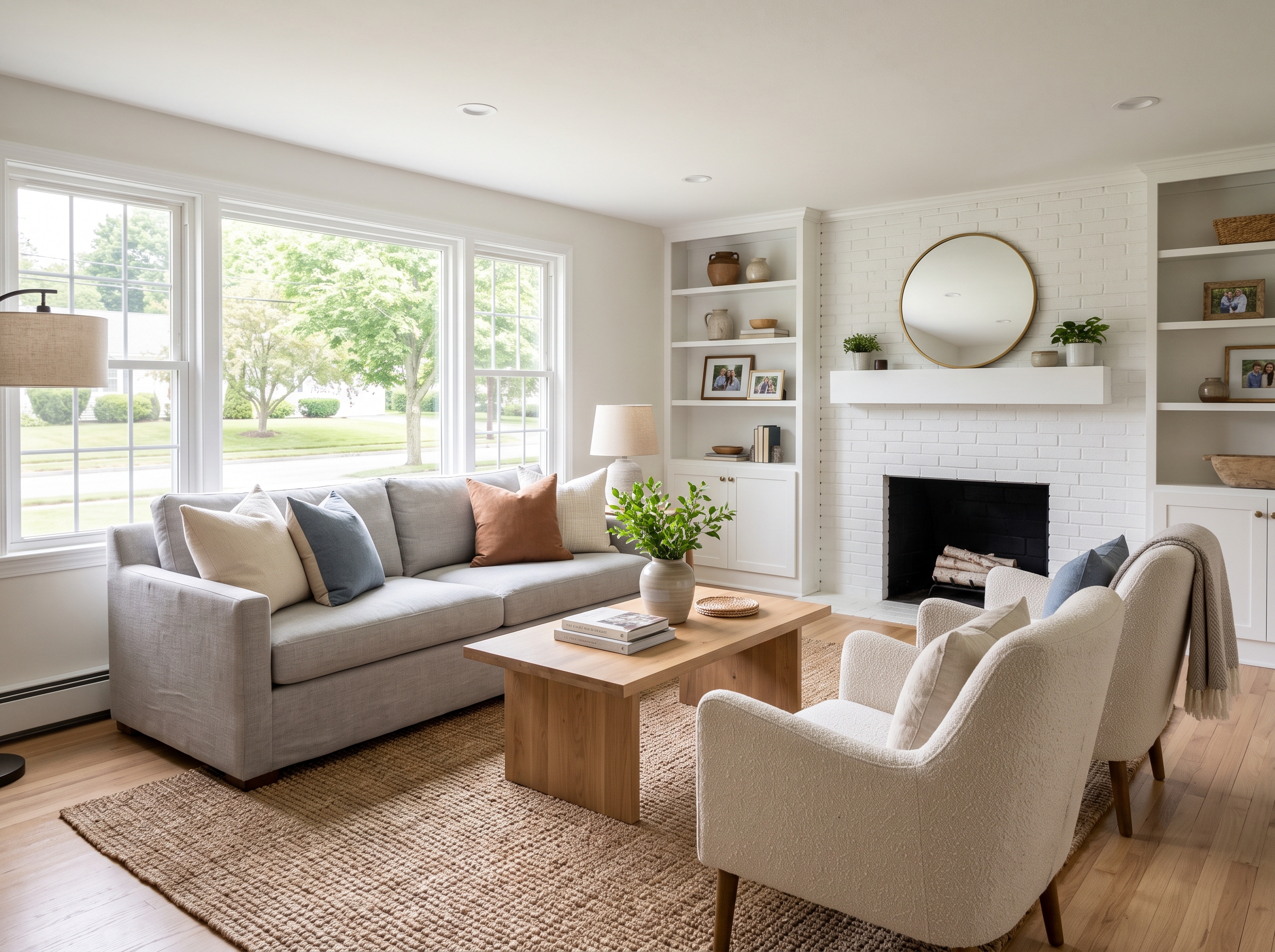 Staged Living Room in Bridgewater, MA