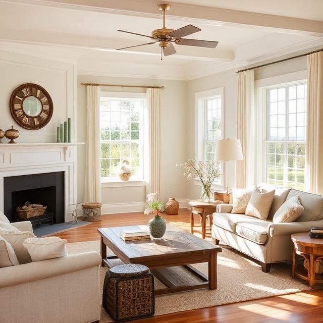Staged Living Room in Carver, MA