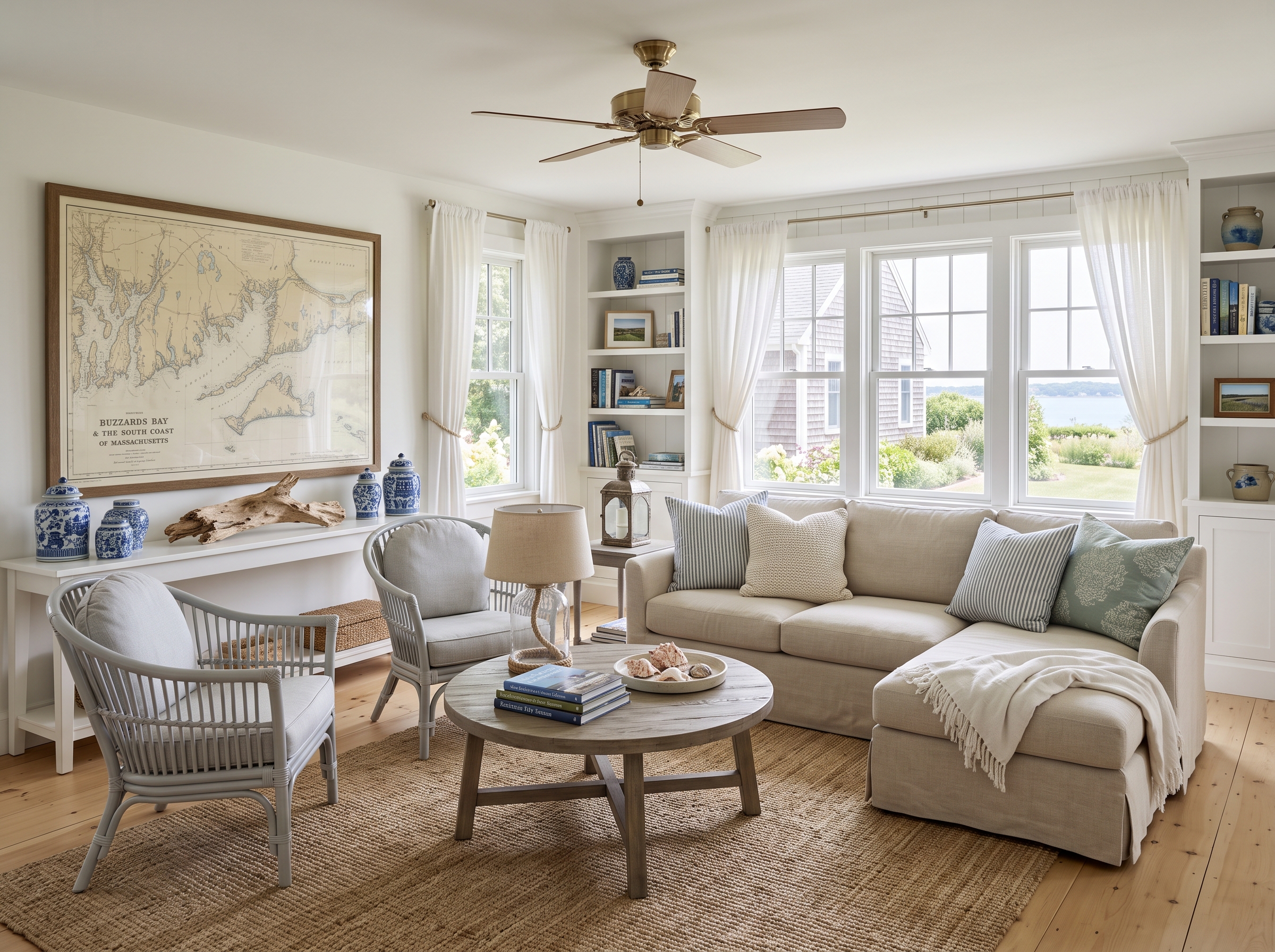 Staged Living Room in Dartmouth, MA