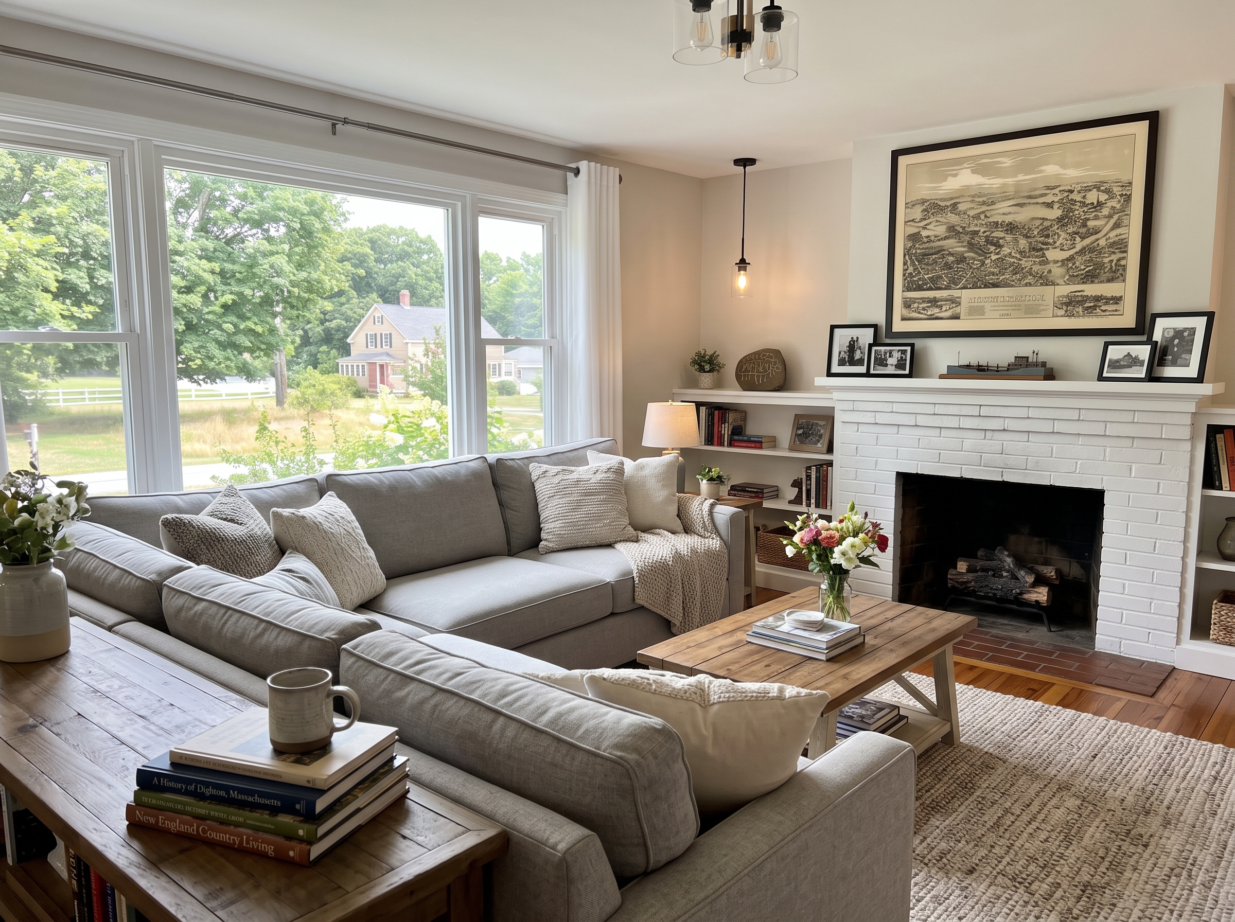 Staged Living Room in Dighton, MA