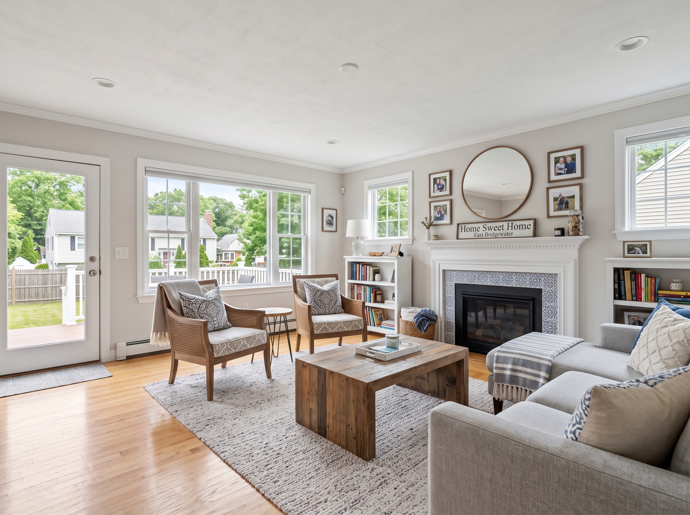 Staged Living Room in East Bridgewater, MA