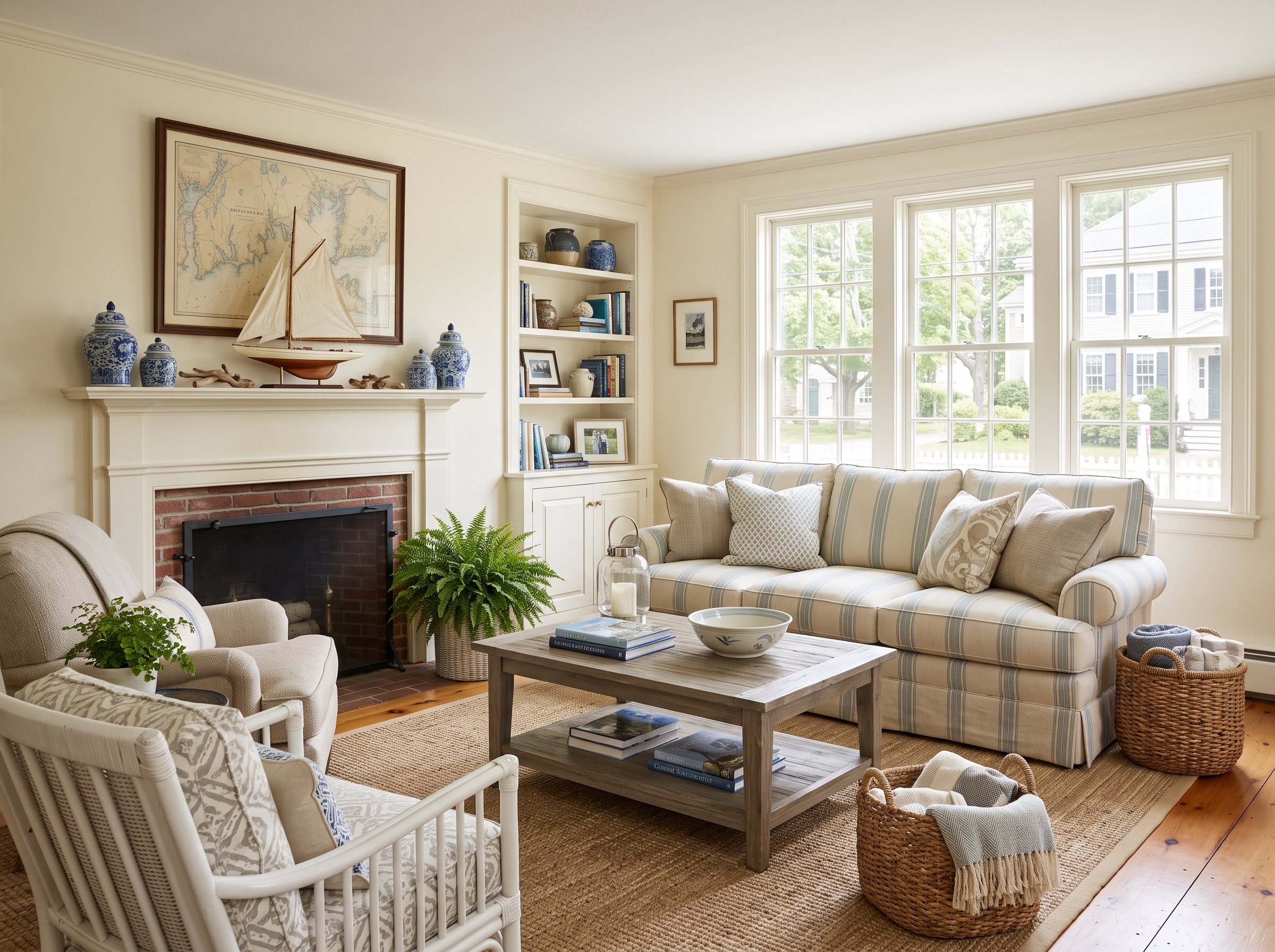Staged Living Room in Fairhaven, MA