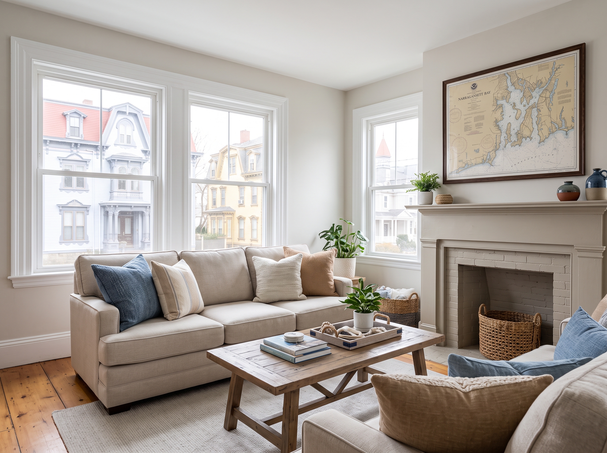 Staged Living Room in Fall River, MA