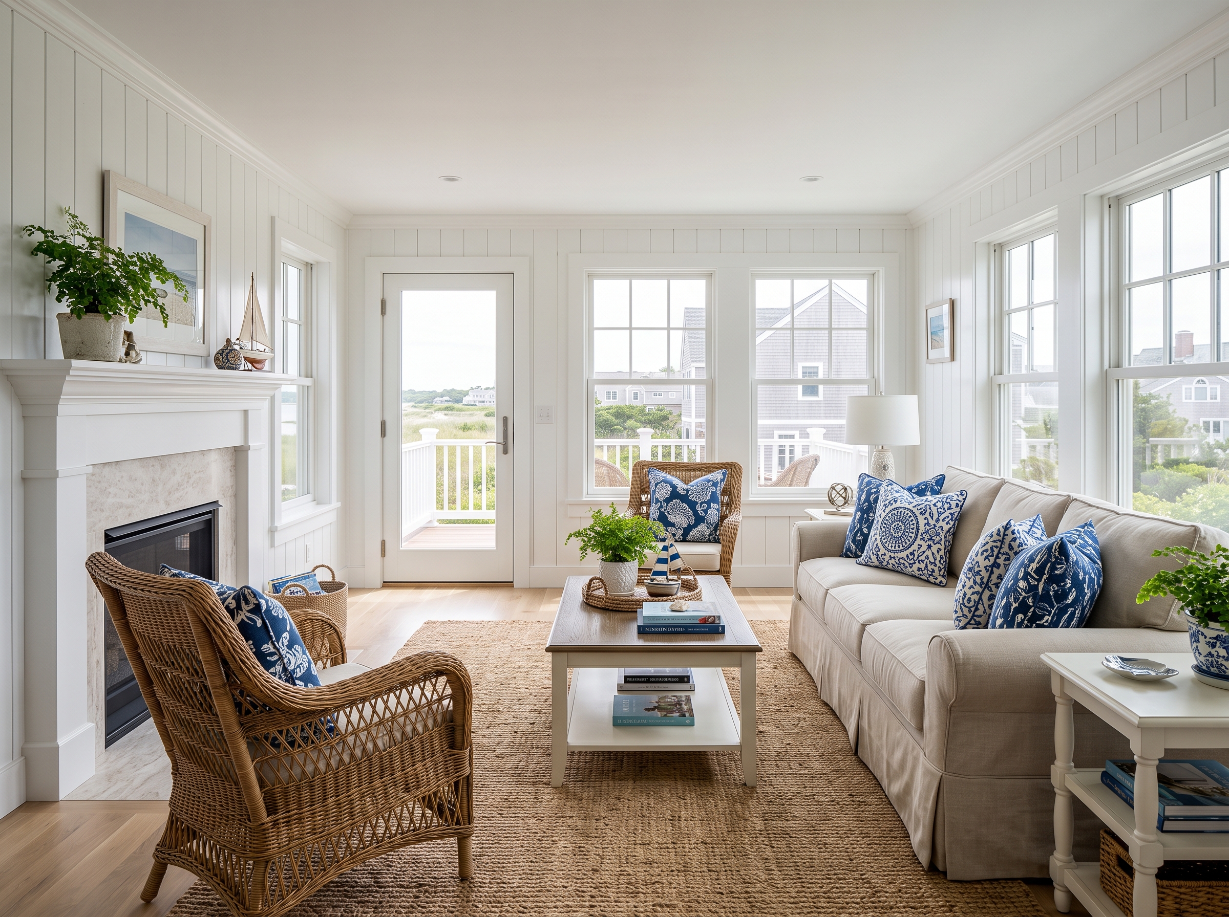 Staged Living Room in Falmouth, MA