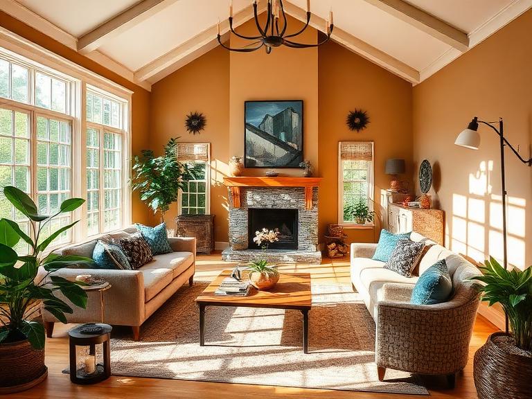 Staged Living Room in Hanson, MA