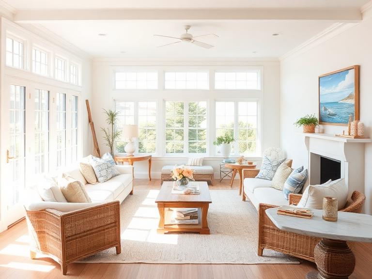 Staged Living Room in Hull, MA