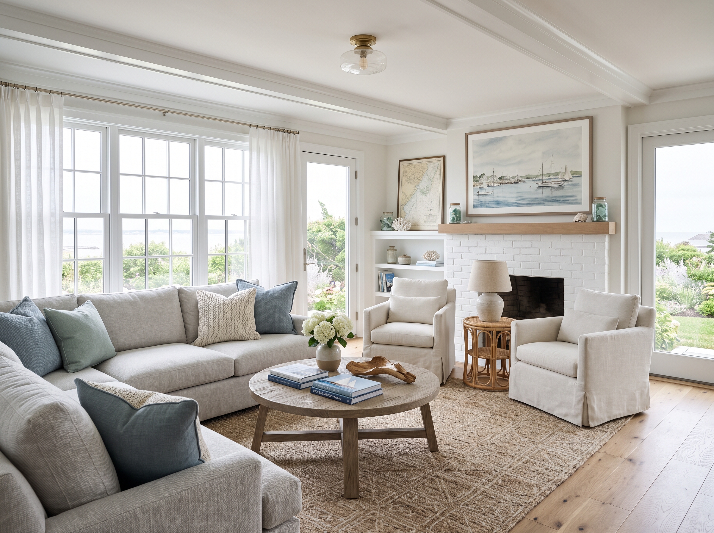 Staged Living Room in Marion, MA