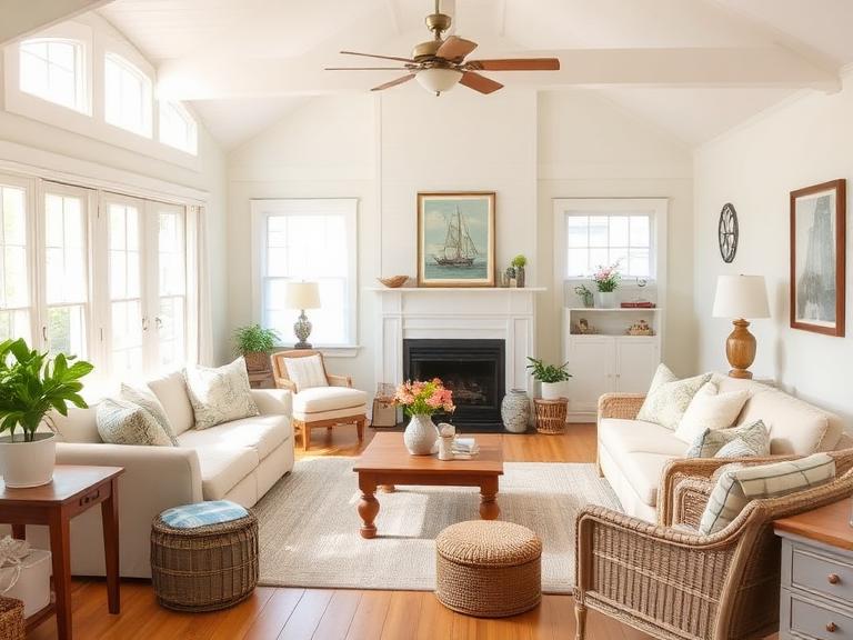 Staged Living Room in Marshfield, MA
