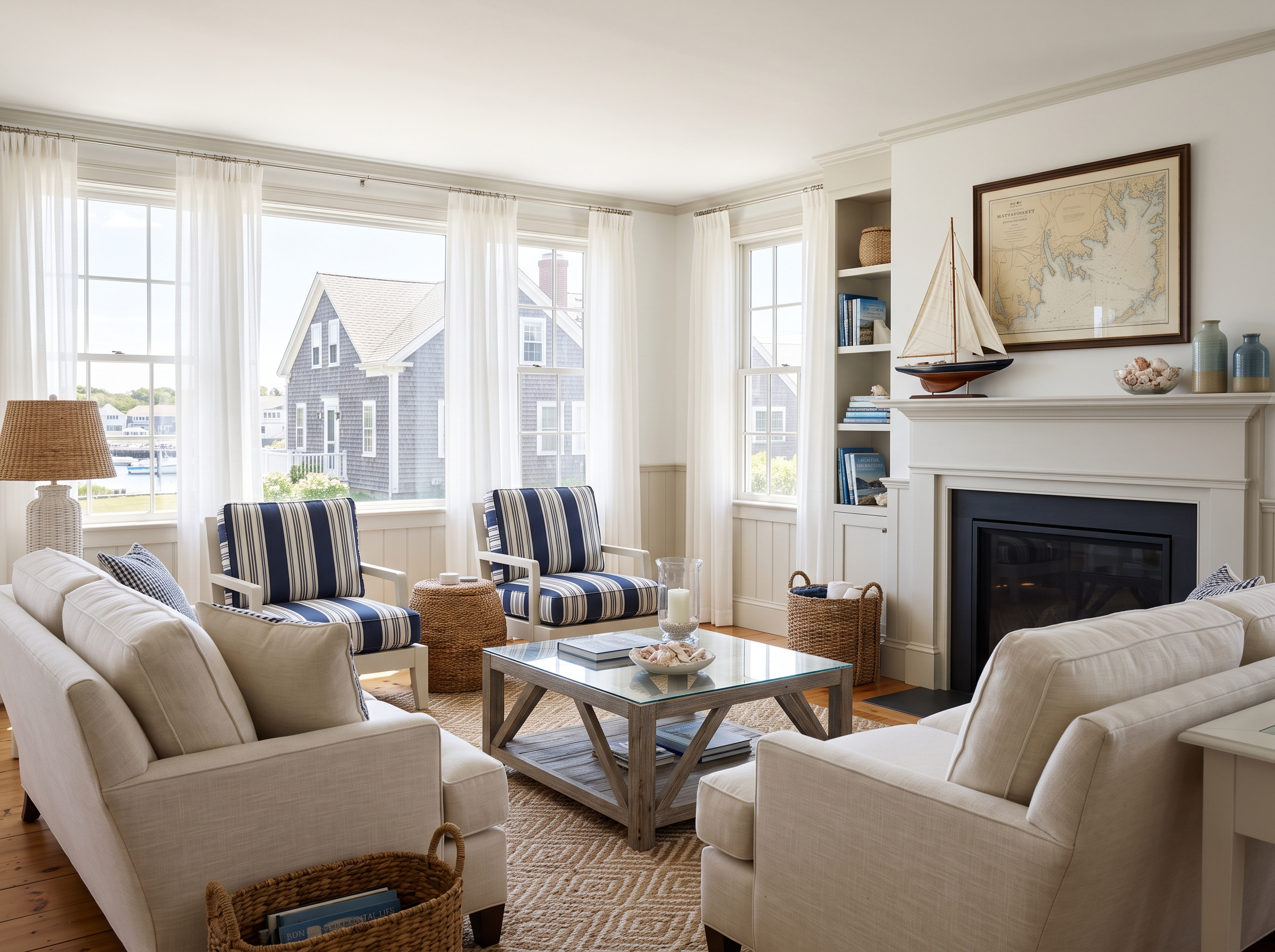 Staged Living Room in Mattapoisett, MA