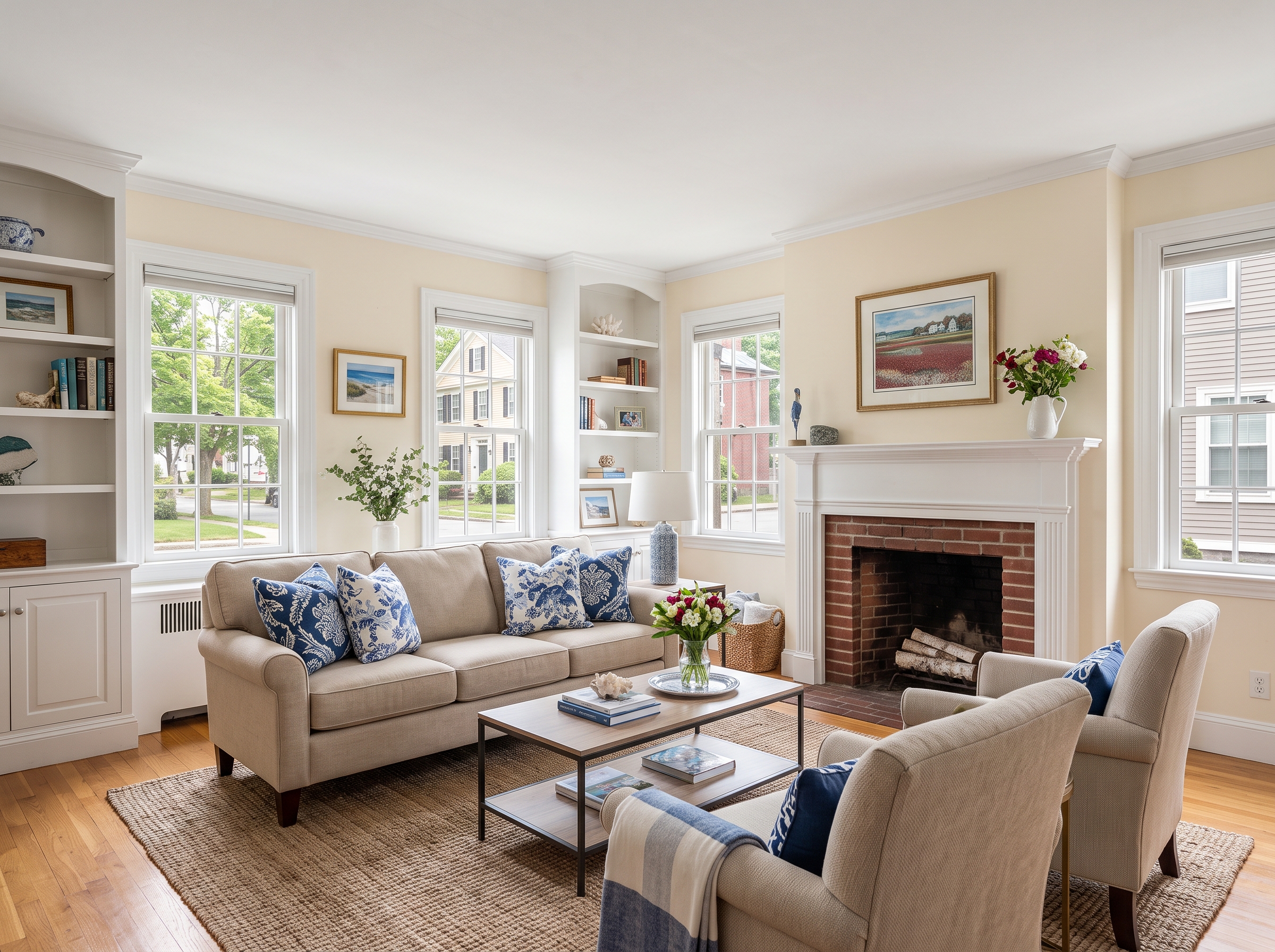 Staged Living Room in Middleboro, MA