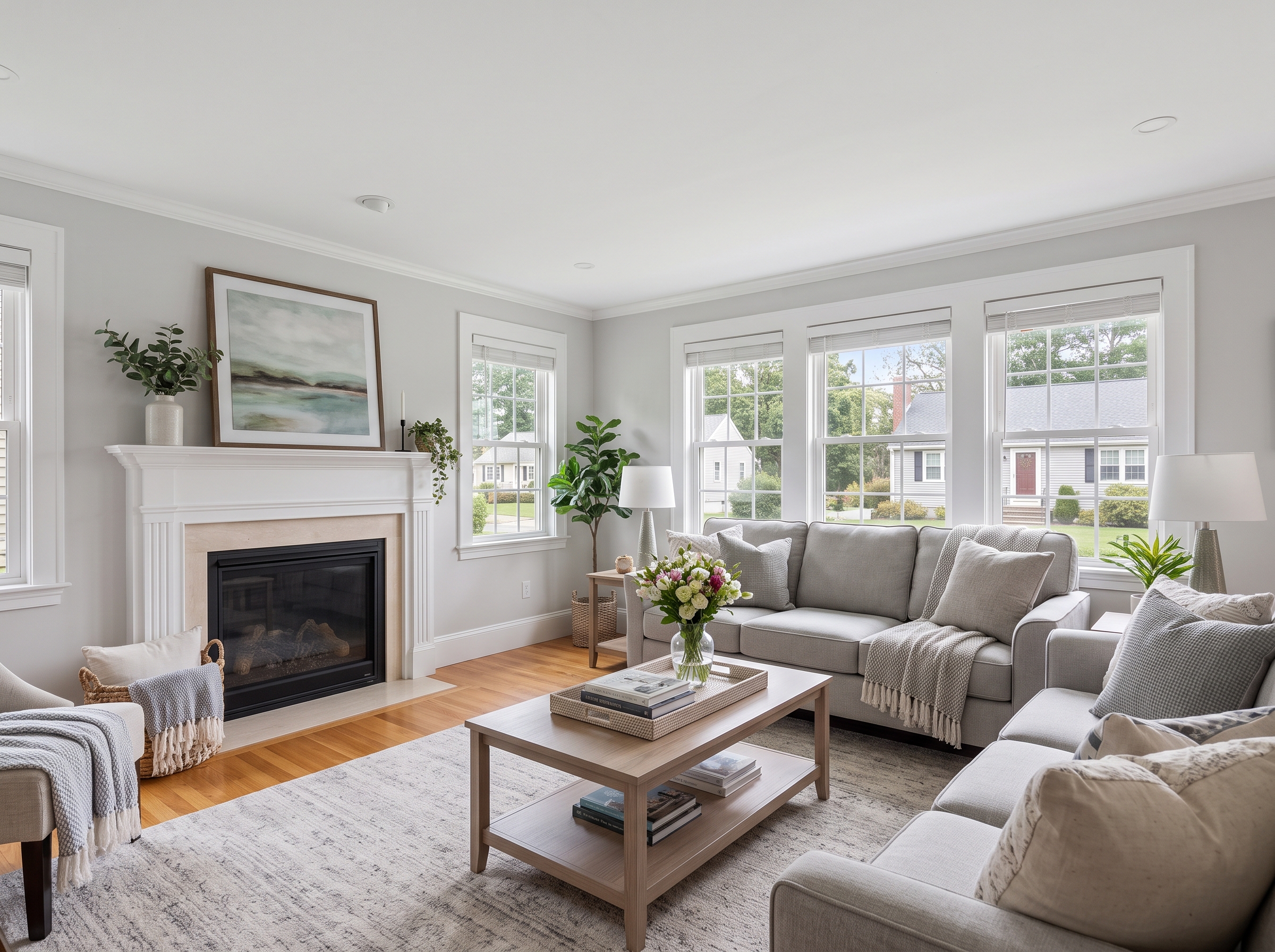 Staged Living Room in North Attleboro, MA