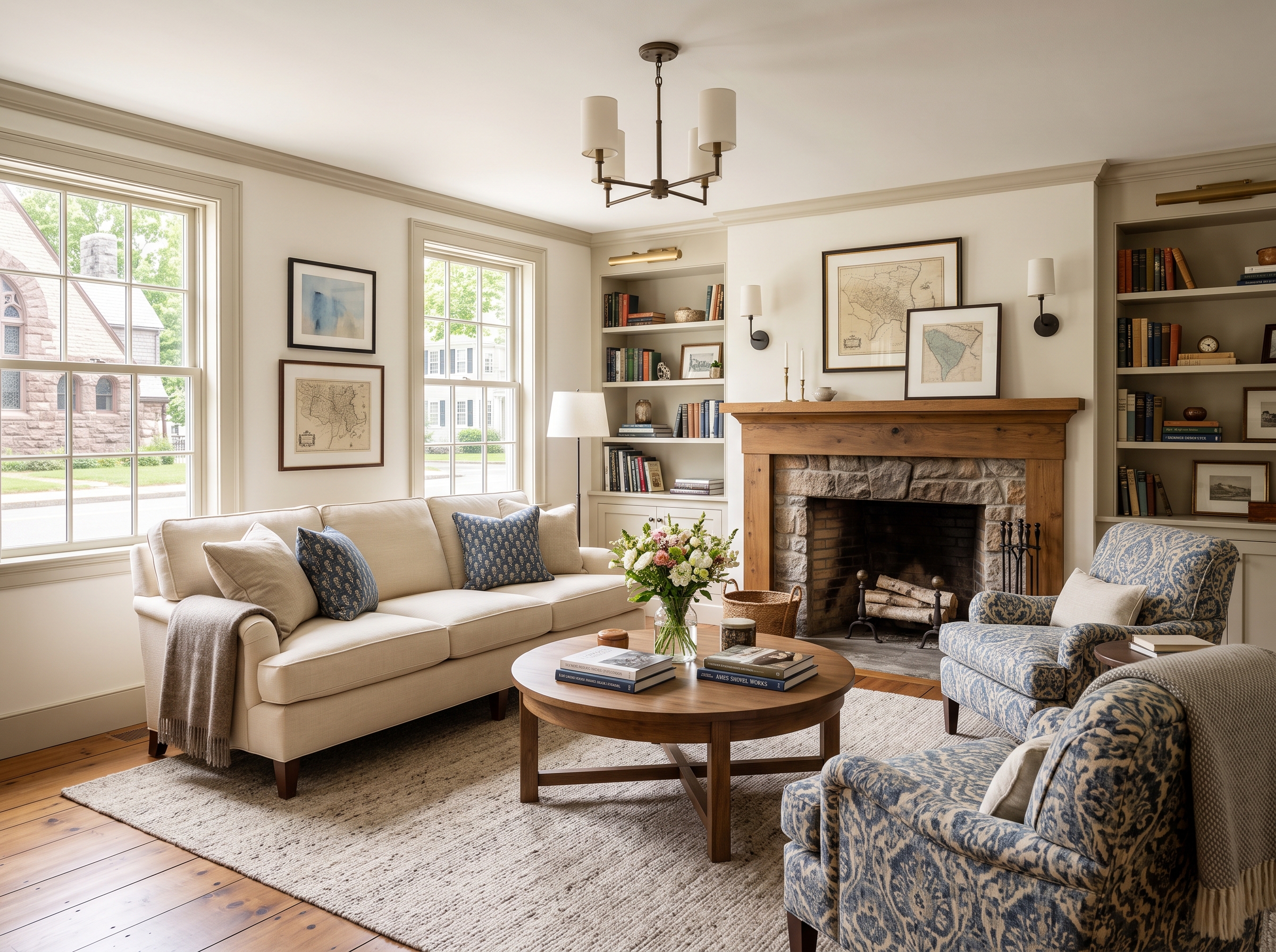 Staged Living Room in North Easton, MA