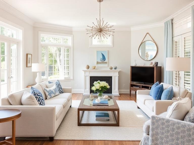 Staged Living Room in Quincy, MA