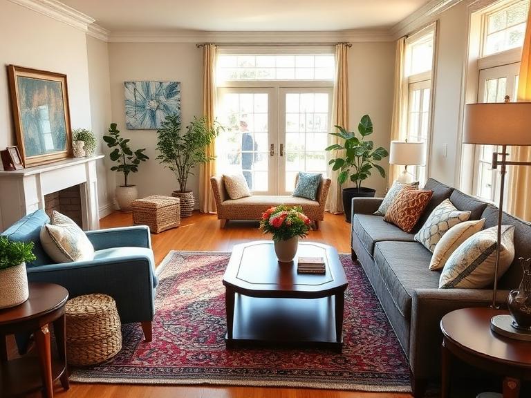 Staged Living Room in Randolph, MA