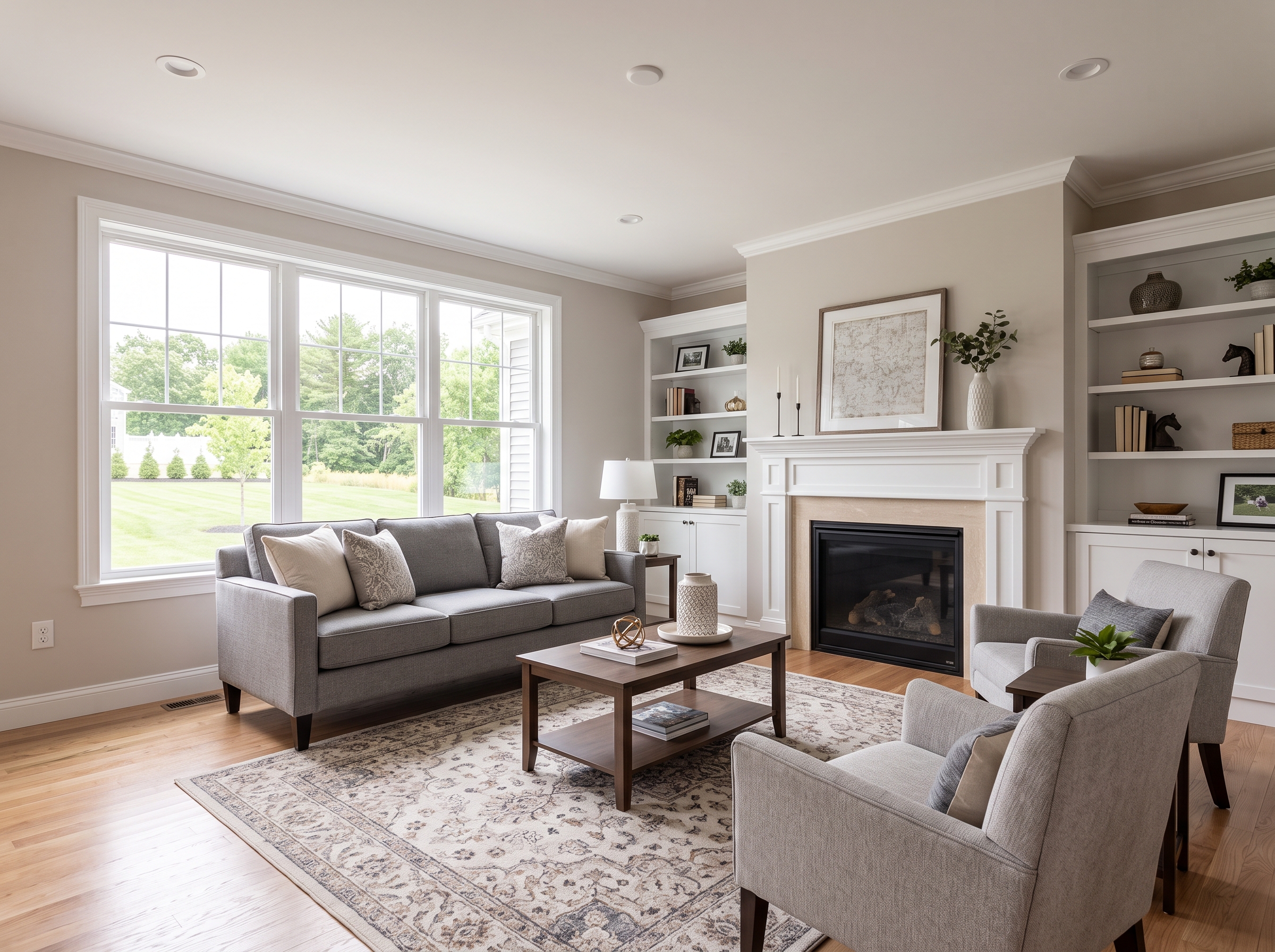 Staged Living Room in Raynham, MA