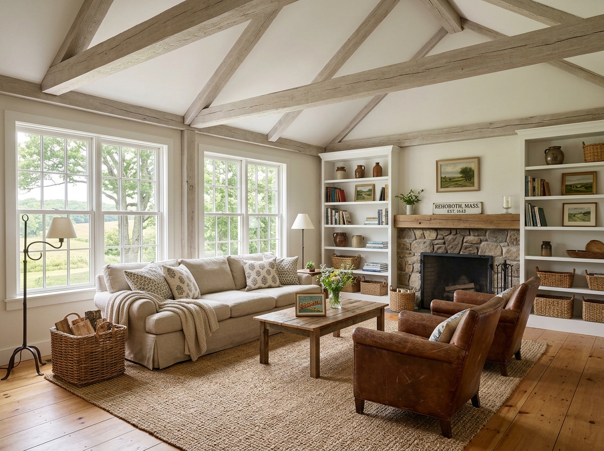 Staged Living Room in Rehoboth, MA