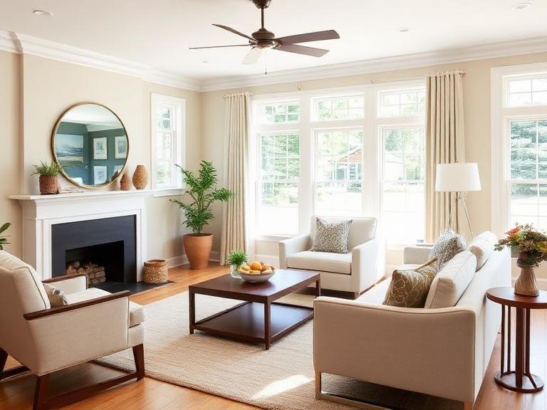 Staged Living Room in Rockland, MA