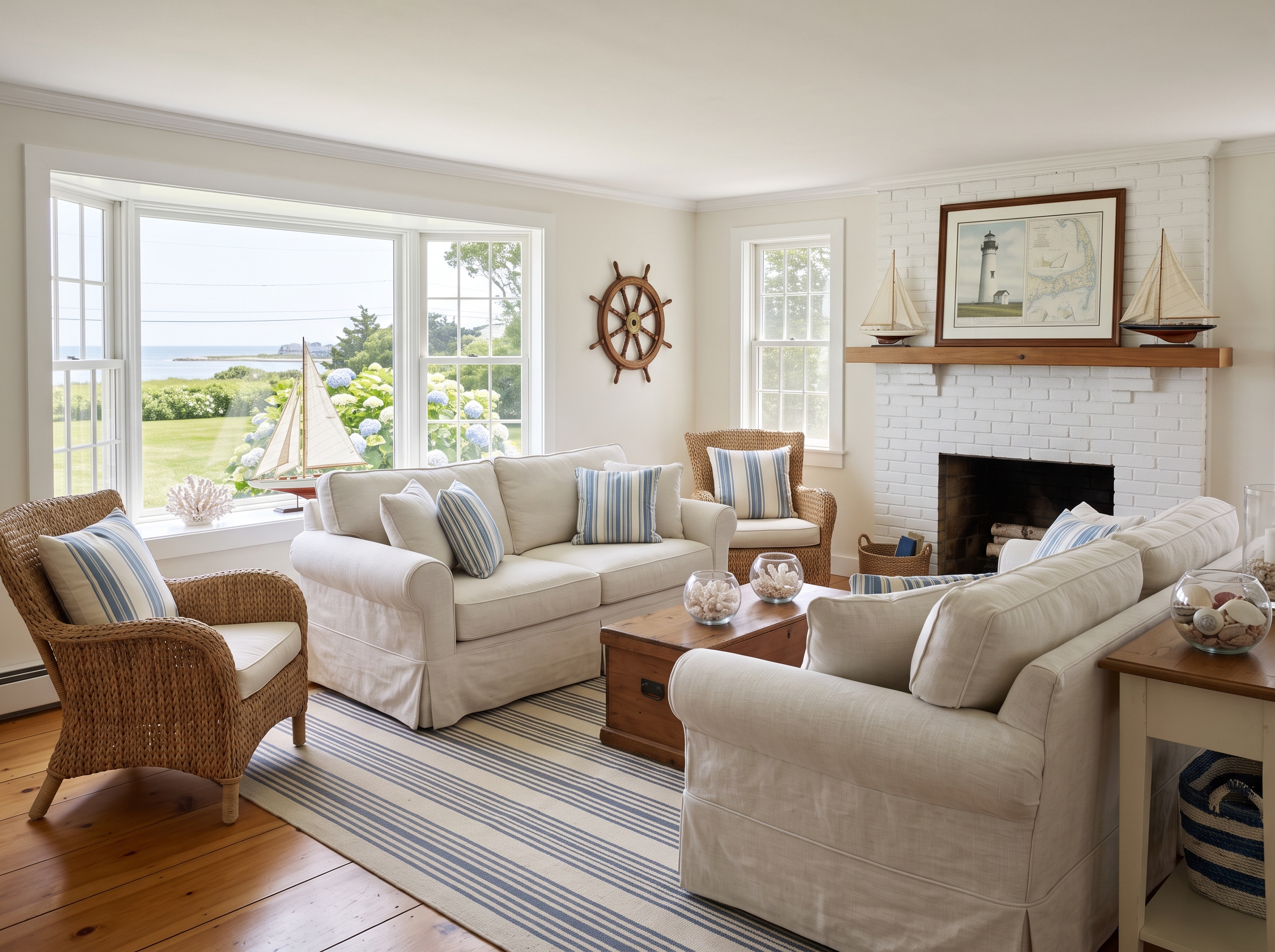 Staged Living Room in Sandwich, MA