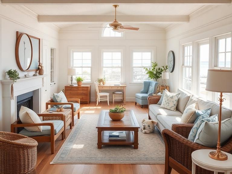 Staged Living Room in Scituate, MA