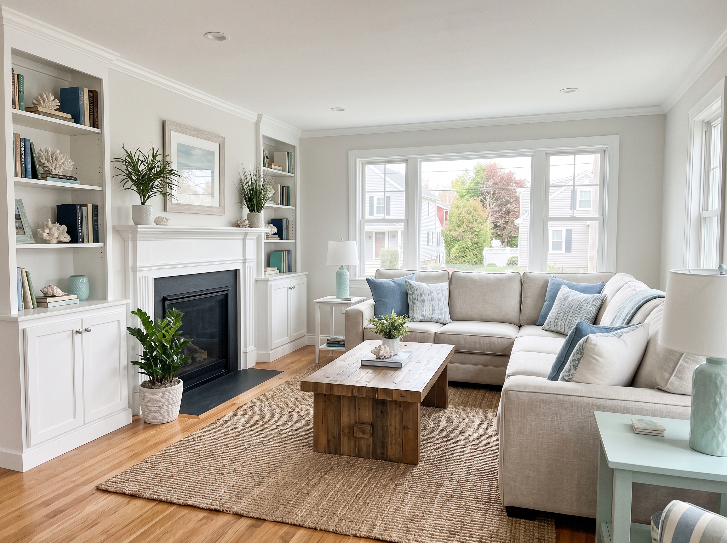 Staged Living Room in Somerset, MA