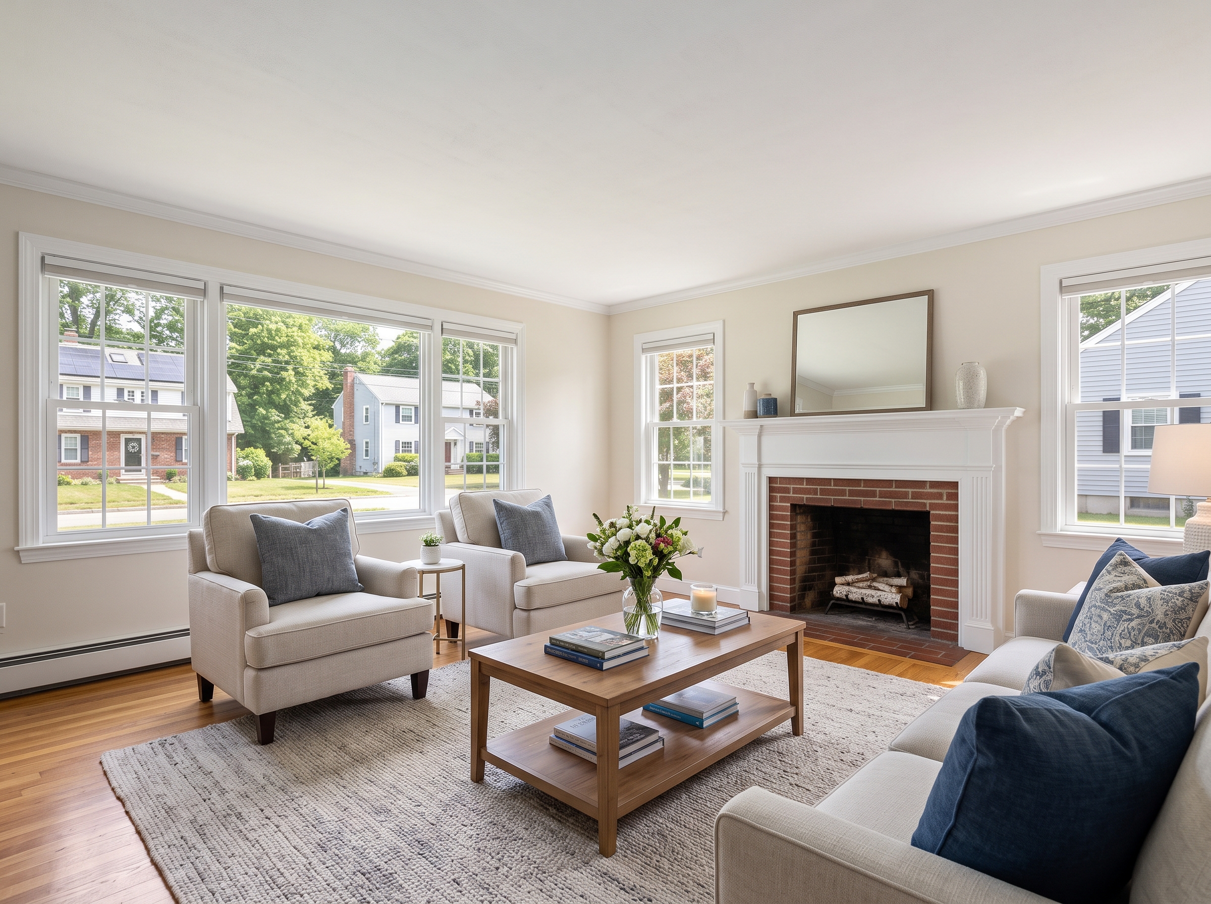 Staged Living Room in South Easton, MA