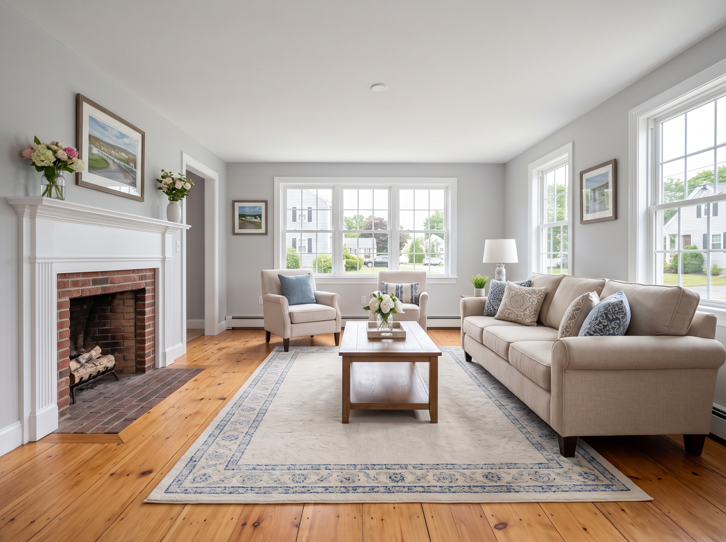 Staged Living Room in Stoughton, MA