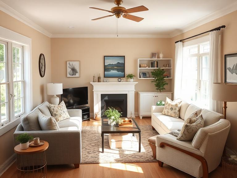 Staged Living Room in Whitman, MA